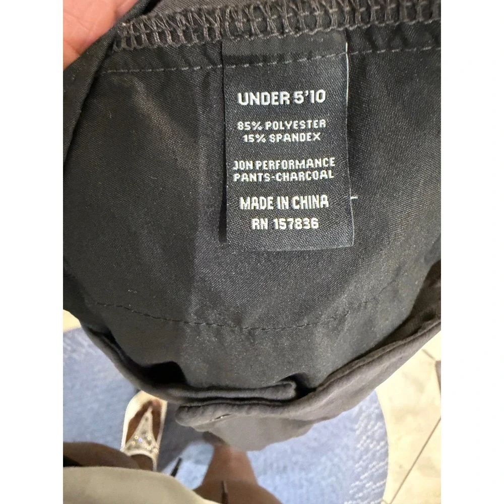 Under 5'10 Jon Performance Pants Charcoal Gray Mens 36/27 Chino Trousers